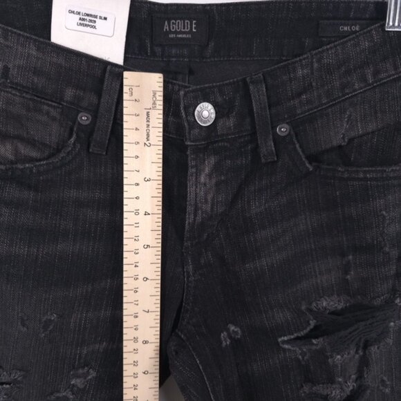 NWT AGOLDE USA🇺🇸MADE CHLOE‎ Low Rise Slim LIVERPOOL Jeans A001-2029 Size 25 - Picture 7 of 16